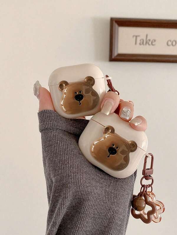 เคสหูฟัง Airpod รูปหมี สีน้ำตาล